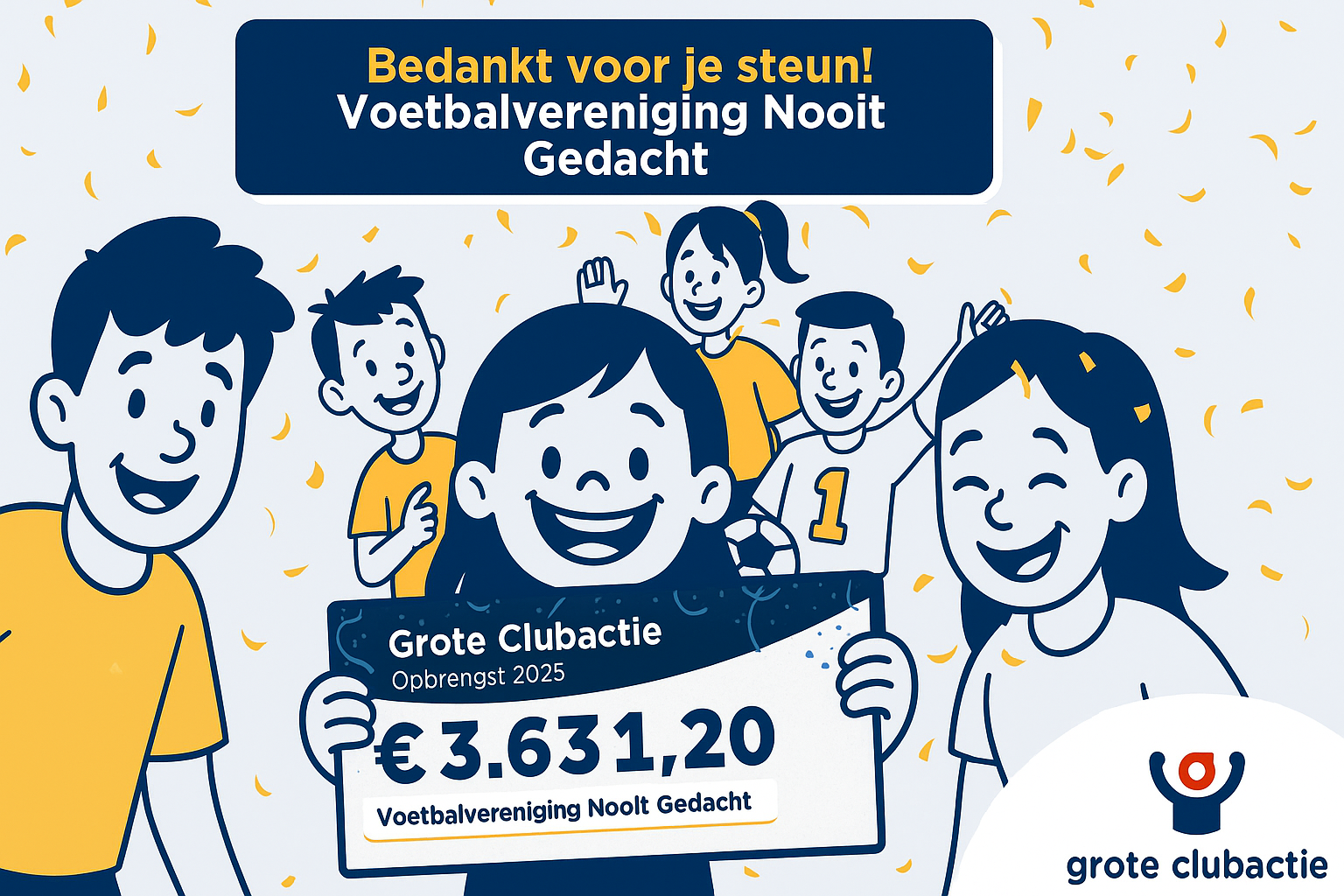 Grote clubactie: prachtig bedrag voor vereniging, winnaar verkocht 100 loten