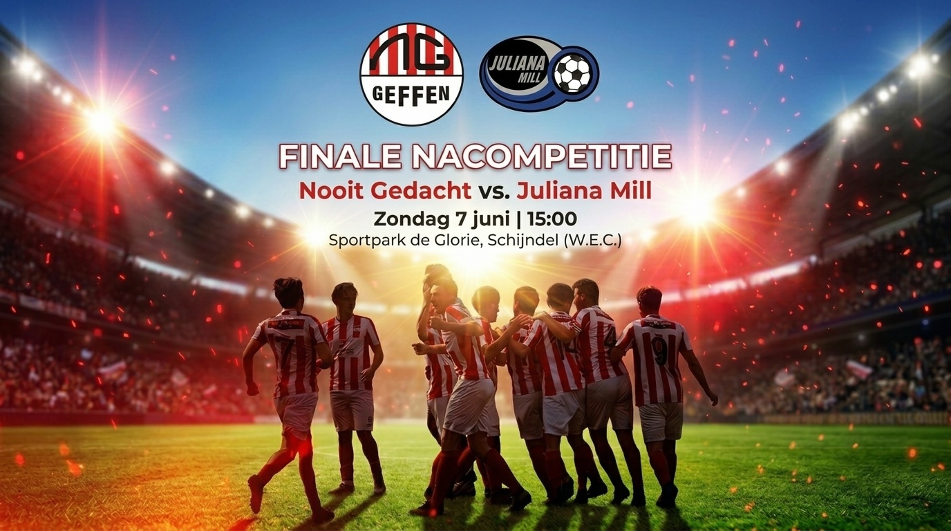 Sportpark WEC in Wijbosch decor voor finale om lijfsbehoud Nooit Gedacht