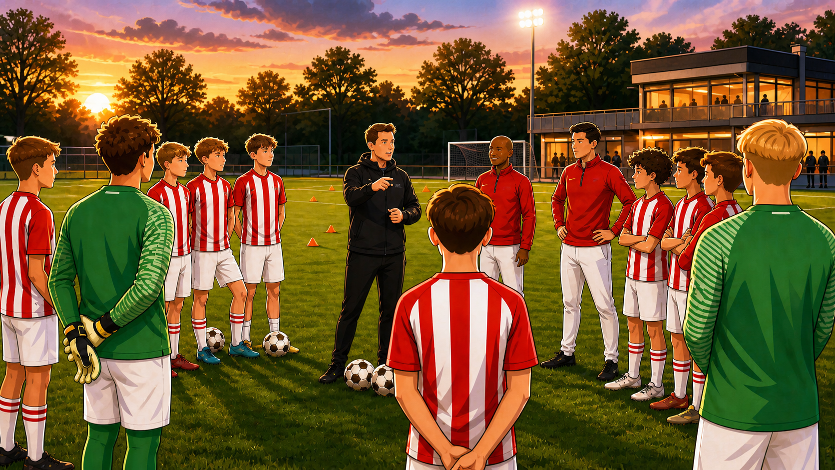 Hoofdtrainer Sjors Ultee van TOP Oss geeft training bij Nooit Gedacht